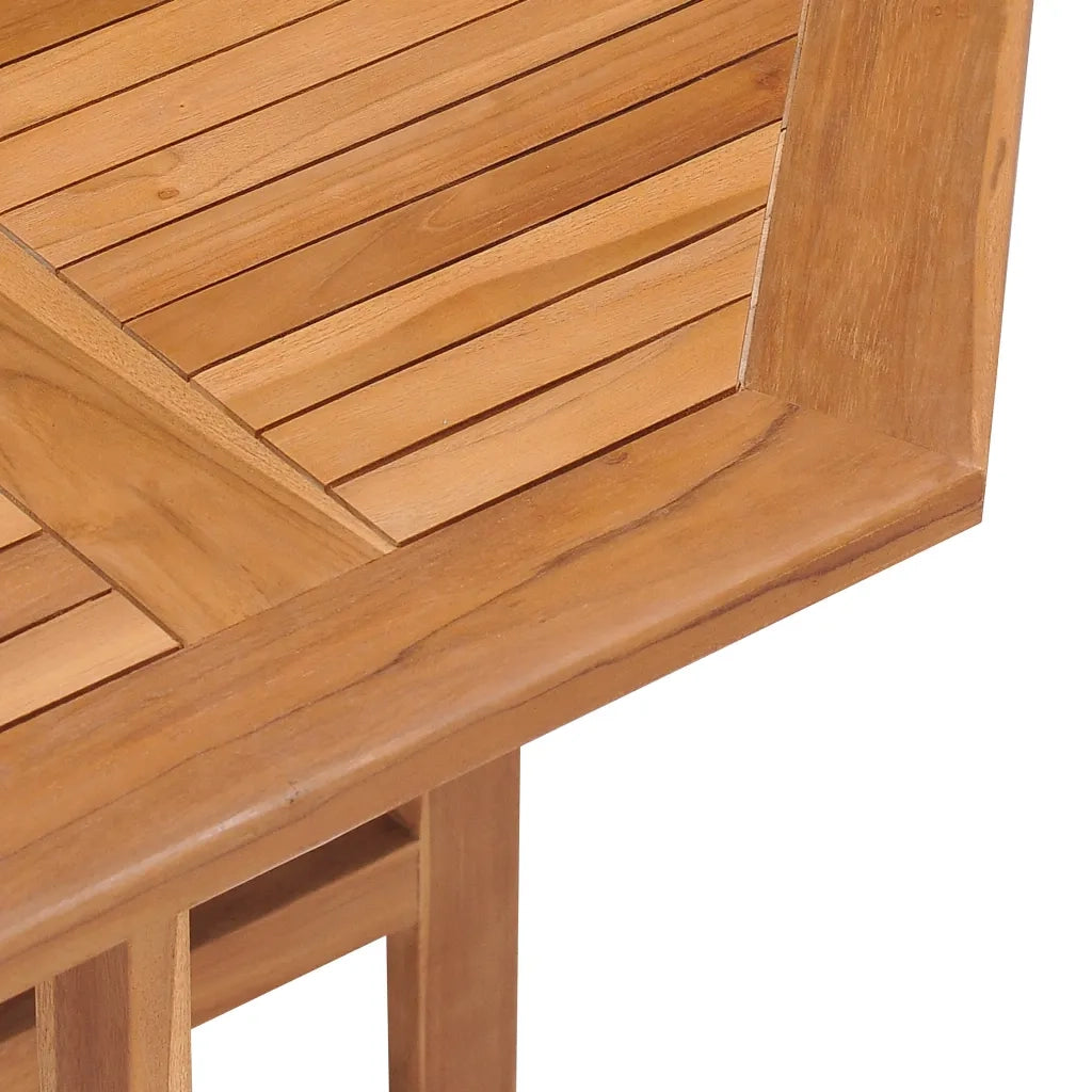 Tavolo da Giardino | Tavolino da esterno Pieghevole 90x90x75 cm in Massello di Teak