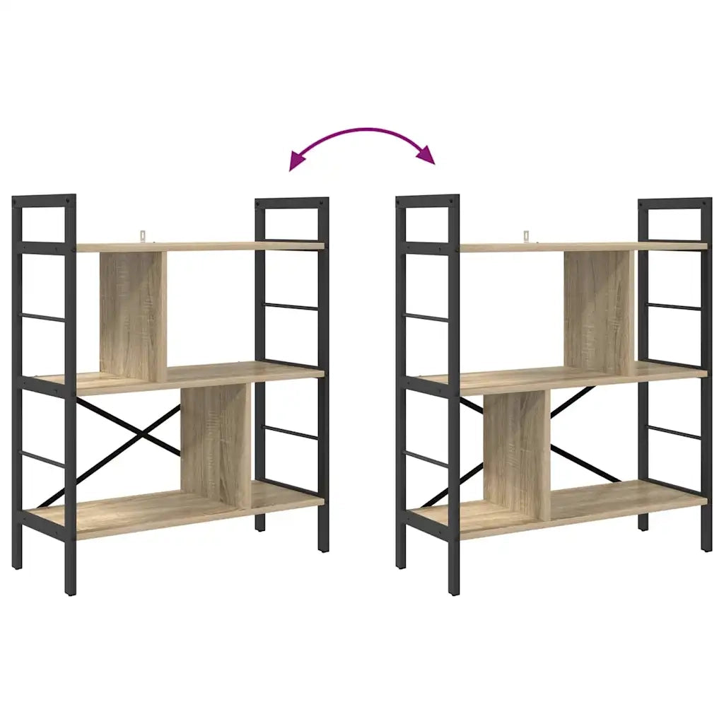 Libreria-Scaffale per Libri-Mobile di Stoccaggio Rovere Sonoma 75 x 30 x 91 cm Legno multistrato