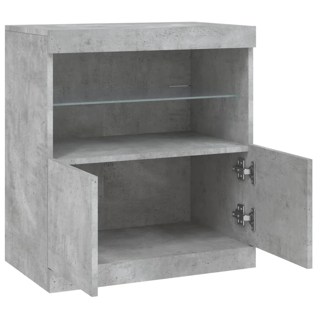 Buffet credenza cassettiera mobiletto mobile contenitore organizer per cucina soggiorno salotto con luci LED 60,5 x 37 x 67 cm grigio 02_0030004