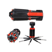 Trade Shop - Portatile 8 In 1 Multi Cacciavite Con 6 Led Torcia Tools Light Up Set -