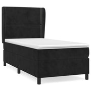 Letto singolo | Letto per adulti | Giroletto a Molle con Materasso Nero 80x200 cm in Velluto