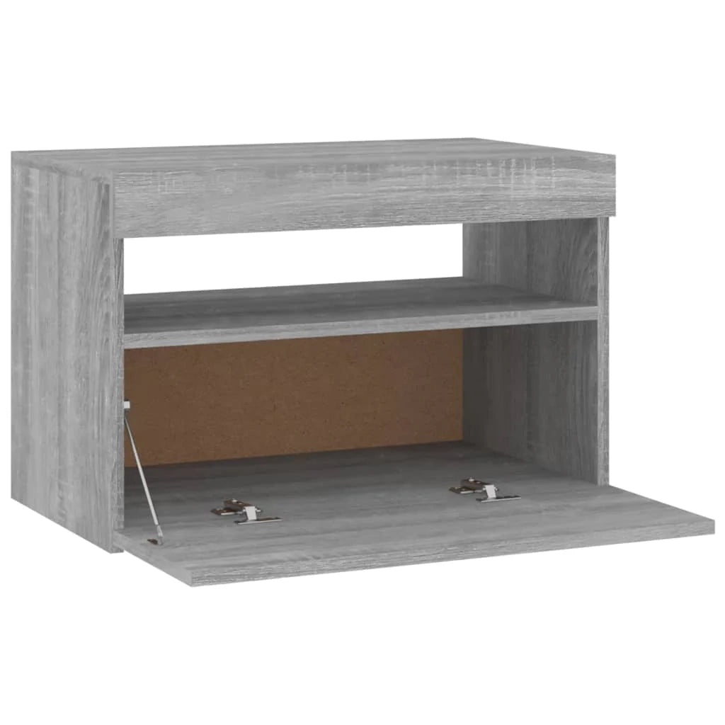 Mobile TV multimediale mensola TV credenza mobile TV sala da pranzo soggiorno camera da letto con luci LED Sonoma 60 x 35 x 40 cm grigio 02_0026827