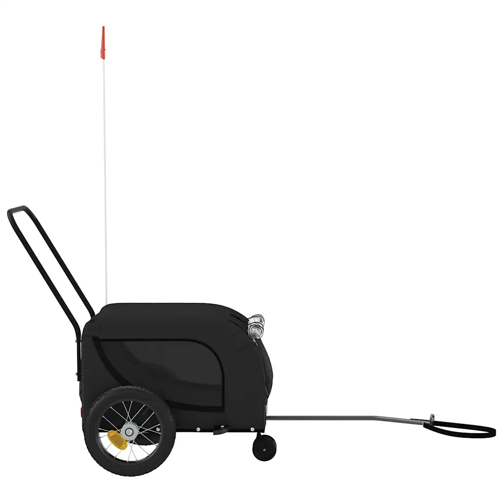 Rimorchio da Bici per Animali Nero Oxford e Ferro CFW2086477