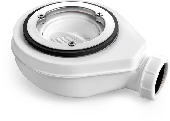 Doccia con sifone 90mm, diametro di scarico 40/50mm, impianto di scarico con sifone per cabine doccia, doccia con dispositivo di intercettazione dell'odore + setaccio per capelli