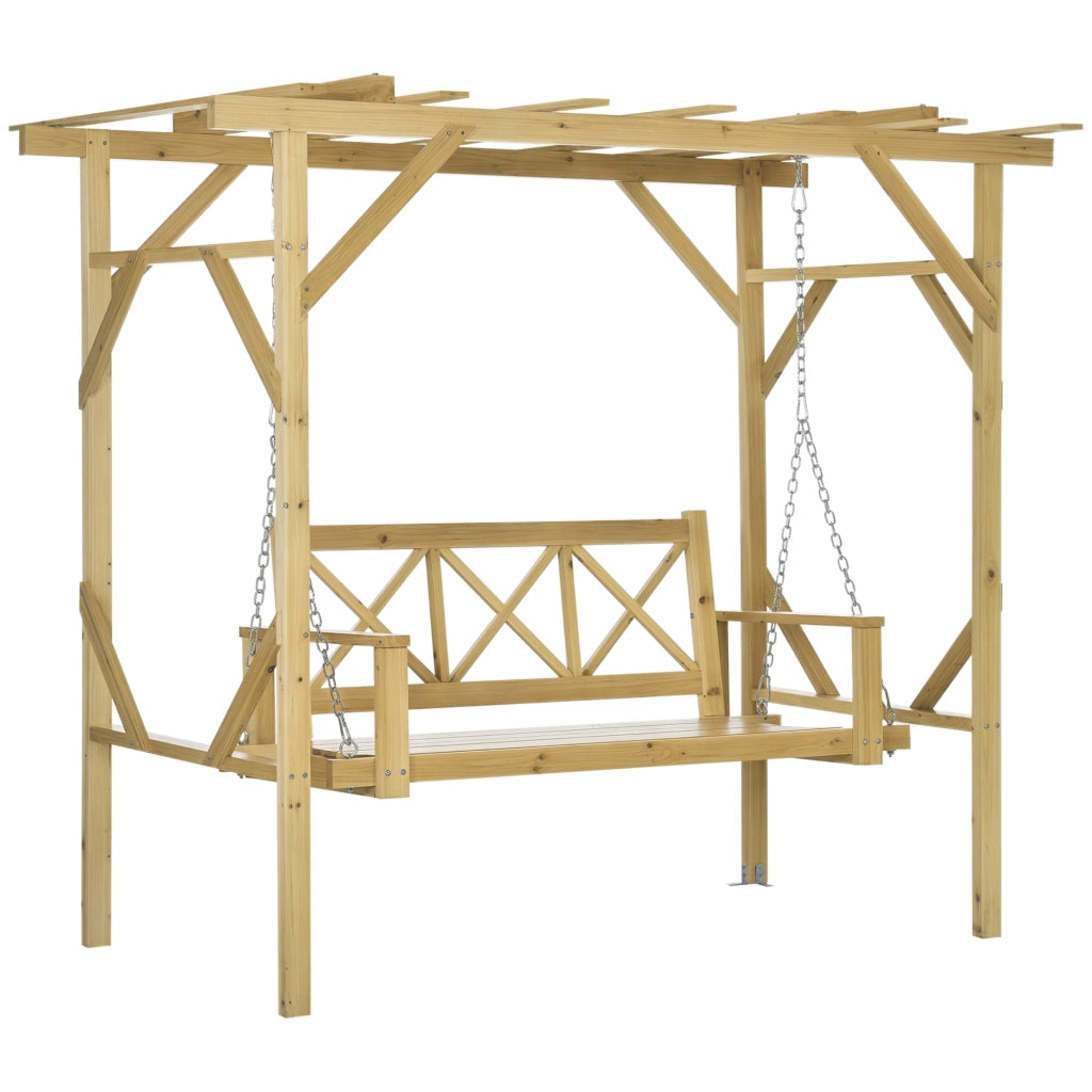 Panchina a dondolo con pergola ¨C zephmum ¨C 221x140x196 cm