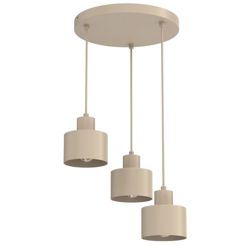Lampada a sospensione minimal beige 3xE27 Parkla