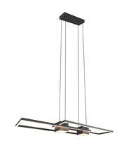Lampada a sospensione bi-emissione, metallo, nero, L 100 cm, Albany