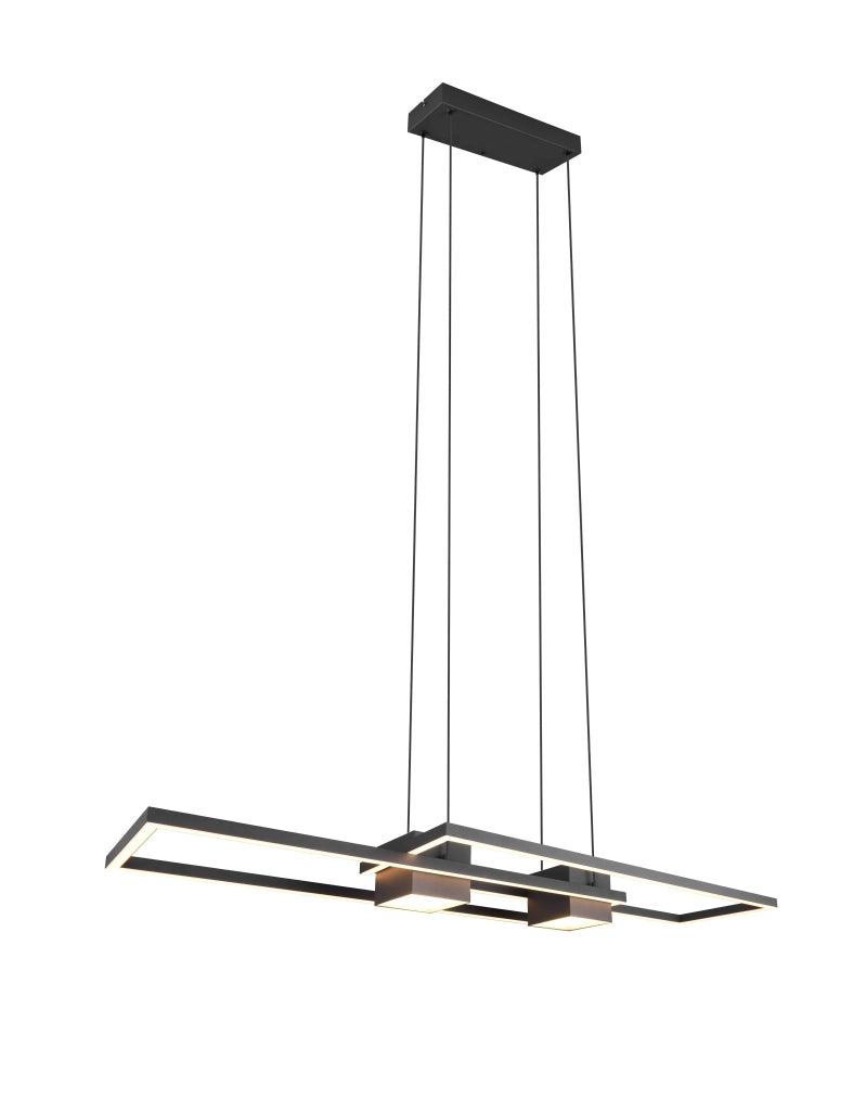 Lampada a sospensione bi-emissione, metallo, nero, L 100 cm, Albany