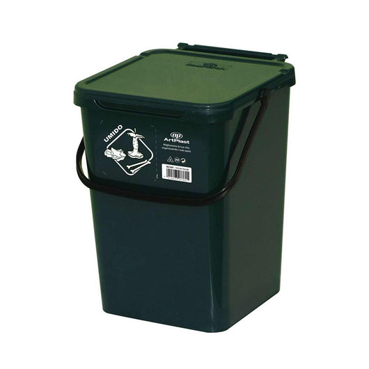 PATTUMIERA RACCOLTA DIFFERENZIATA UMIDO CON COPERCHIO VERDE LT. 10