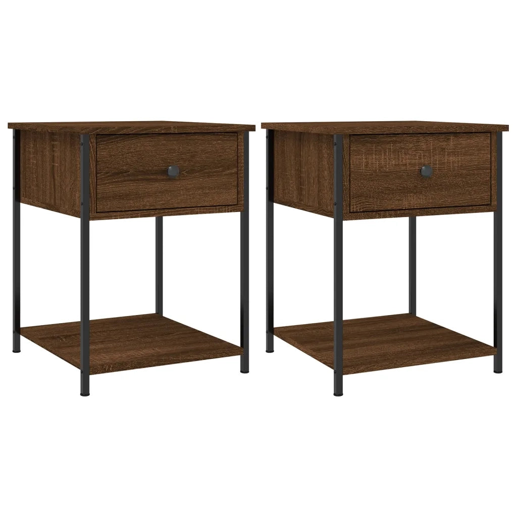 Comodini 2 pz Rovere Marrone 44x45x58 cm in Legno Multistratocod mxl 82031