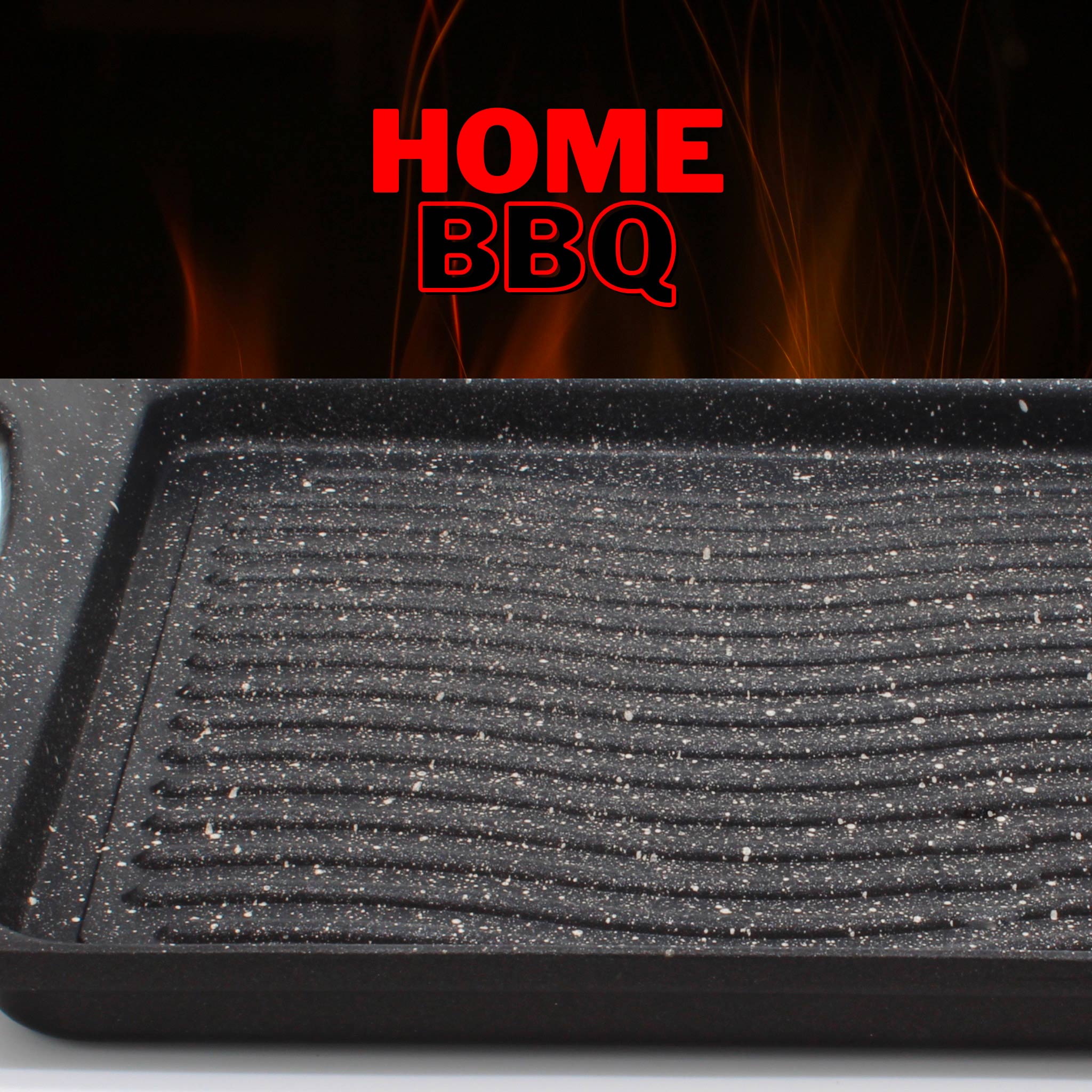 Vassoio Grill Quadrato Antiaderente 2 Maniglie 25x25 cm Olympia Hard Cook