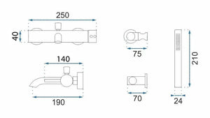 Rubinetto Da Vasca Rea Lungo Grip Titan