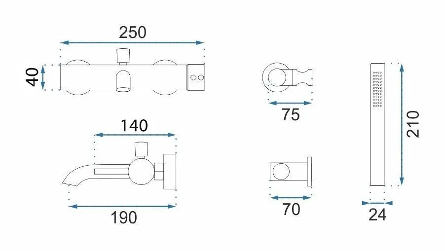 Rubinetto Da Vasca Rea Lungo Grip Titan