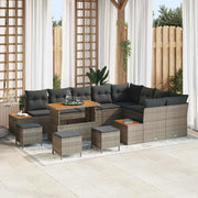Set Divano da Giardino con cuscino 13 pcs Grigio Poly Rattan 3364913