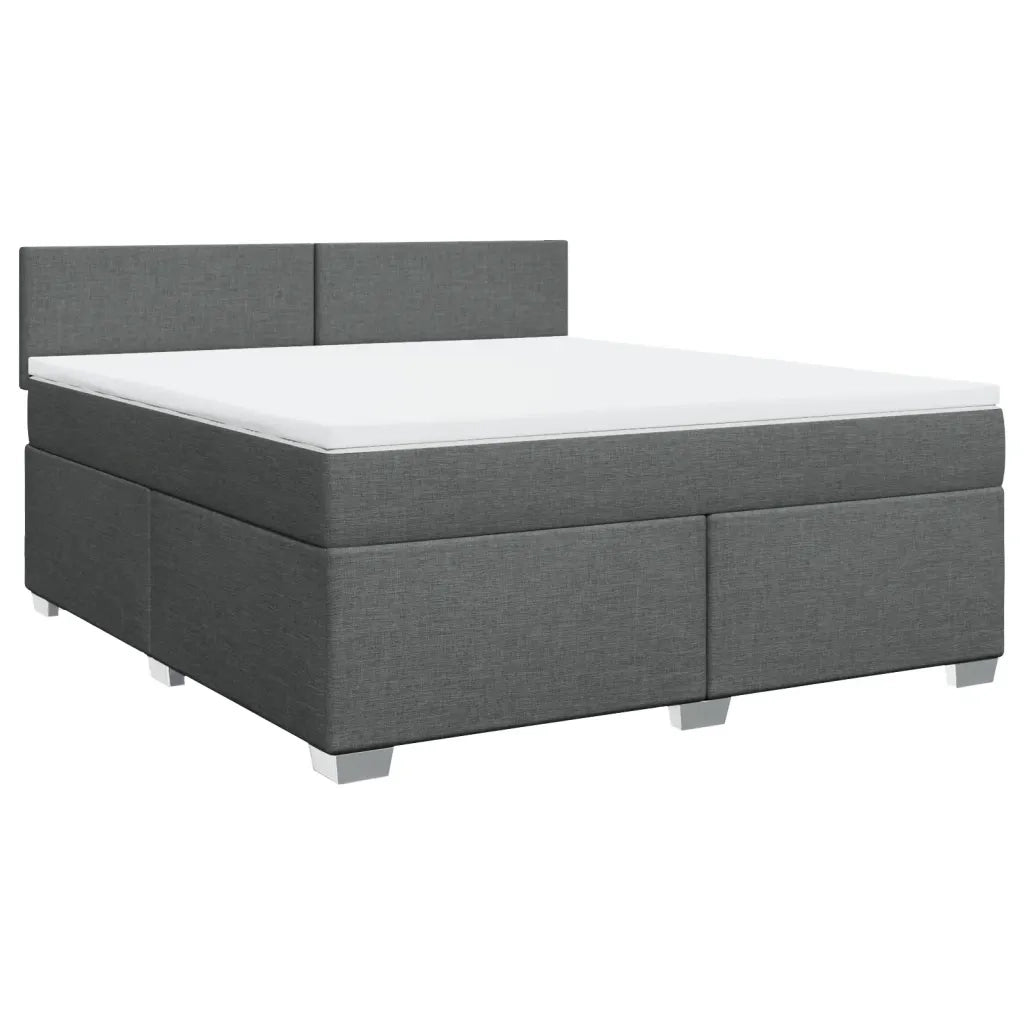 Giroletto a Molle con Materasso Grigio Scuro 180x200 cm Tessuto