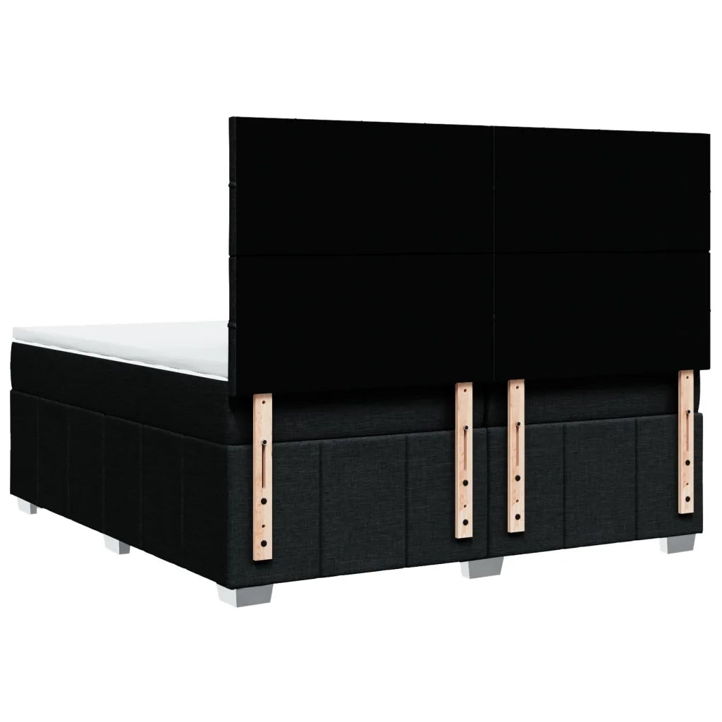 Giroletto a Molle con Materasso Nero 200x200 cm in Tessuto