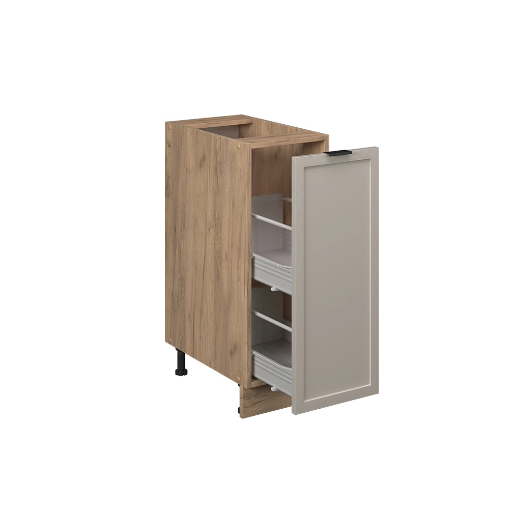 Armadio cucina dispensa alto Fame-Line GrigioBeige/Rovere dorato 30 cm senza piano di lavoro Vicco