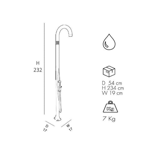Doccia Tradizionale In Polietilene Funny Yin Top Line Con Doccetta E Miscelatore Colore Oro Satinato Cv-T145-Tl/1200