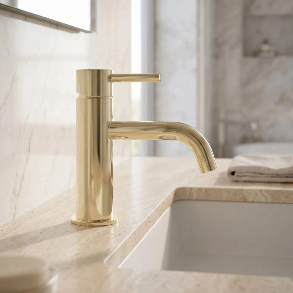 Rubinetto Da Lavabo Rea Lungo L. Gold Low