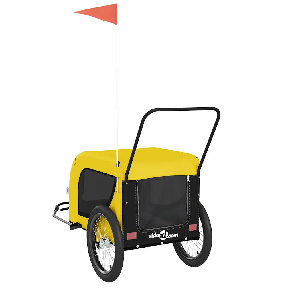 Rimorchio da Bici per Animali Giallo e Nero Oxford e Ferro CFW4590518