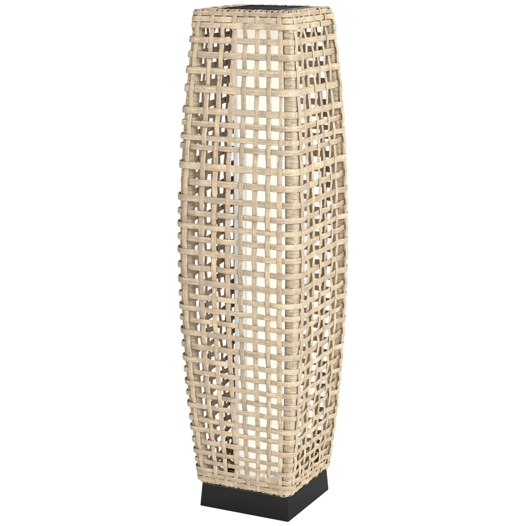 Lampada Solare da Giardino in Rattan Sintetico ¨C zephmum ¨C Naturale 21x21x78 cm