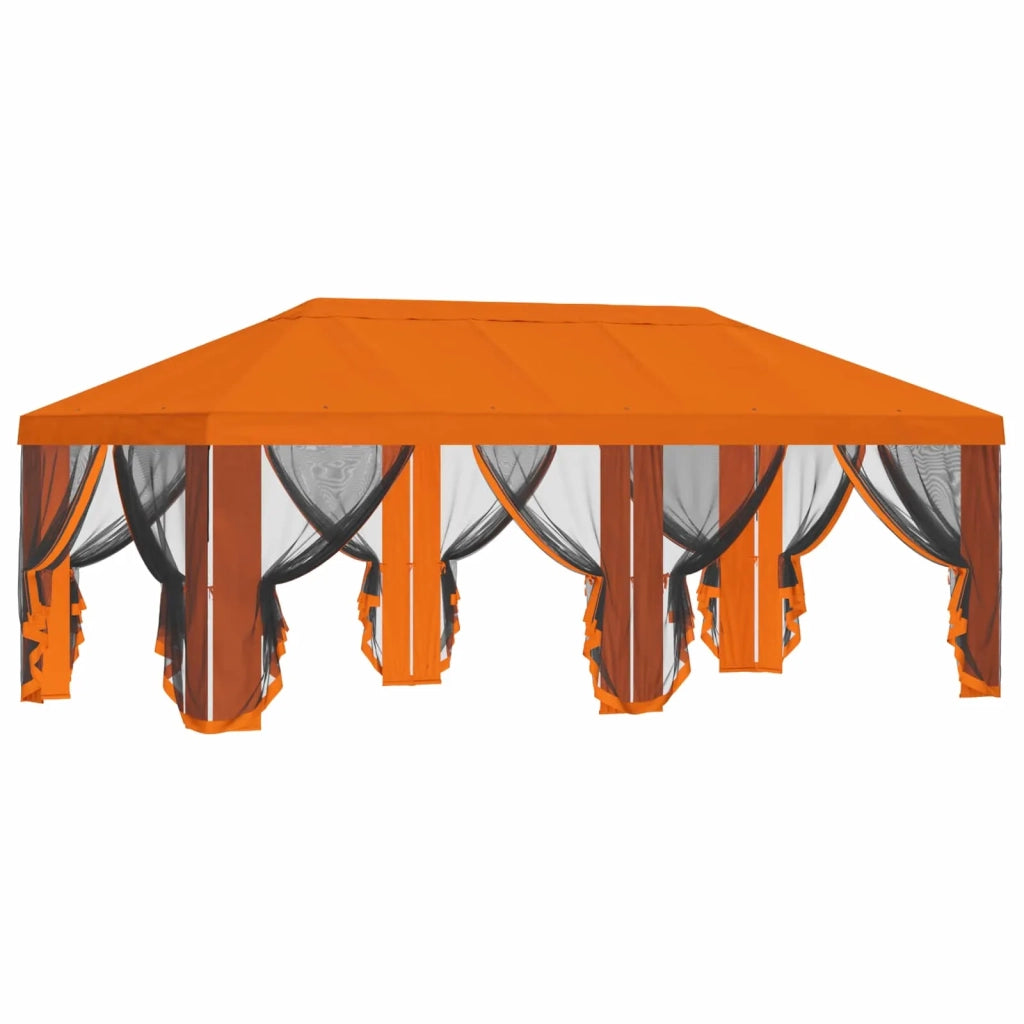 Copertura Gazebo con Pareti Laterali 6 x 3 m Arancione 900418
