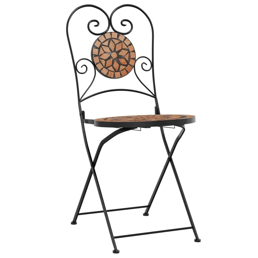 Sedie da Bistrò Pieghevoli 2 pz Terracotta in Ceramica 4003403