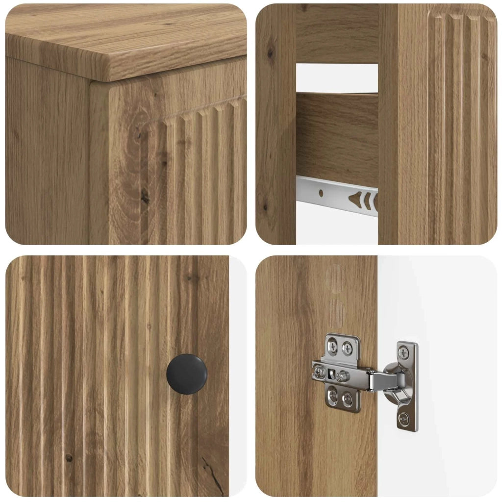 Set di Armadi da Bagno da 2 Pezzi EDE Rovere Artigianale 3417503