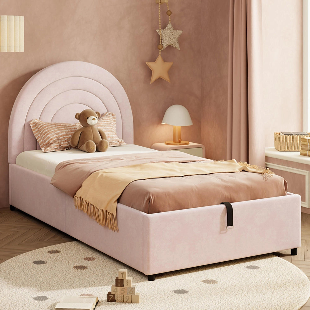 Letto bambino 90x200cm?- Xylo - velluto rosa