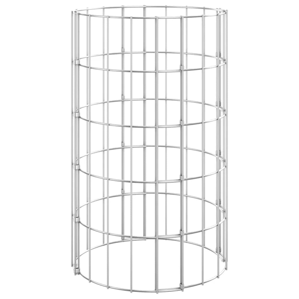 Gabbione rialzato circolare 3 pezzi acciaio zincato Ø30 x 50 cm argento 02_0039900