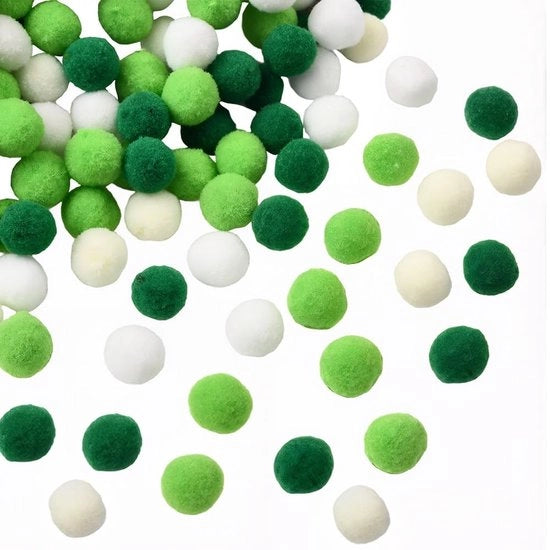 400 Stuks Pompom Balloni Verdi per Creazioni DIY
