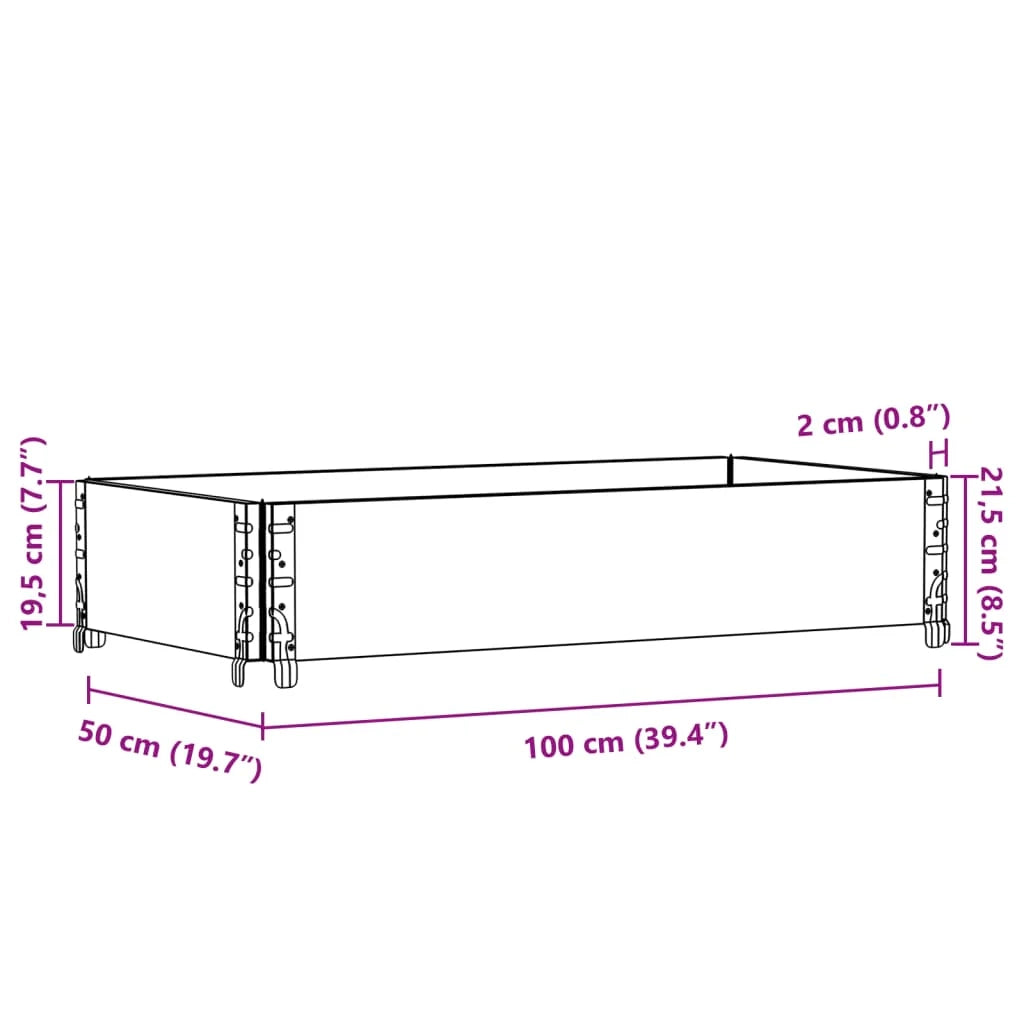 Fioriera rialzata per piante fiori terrazza giardino 100 x 50 cm legno massello di pino nero 02_0037286