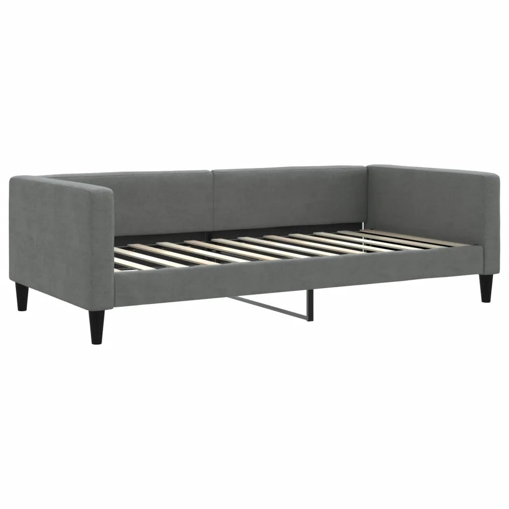 Divano Letto con Materasso Grigio Scuro 100x200 cm in Tessuto 3196566