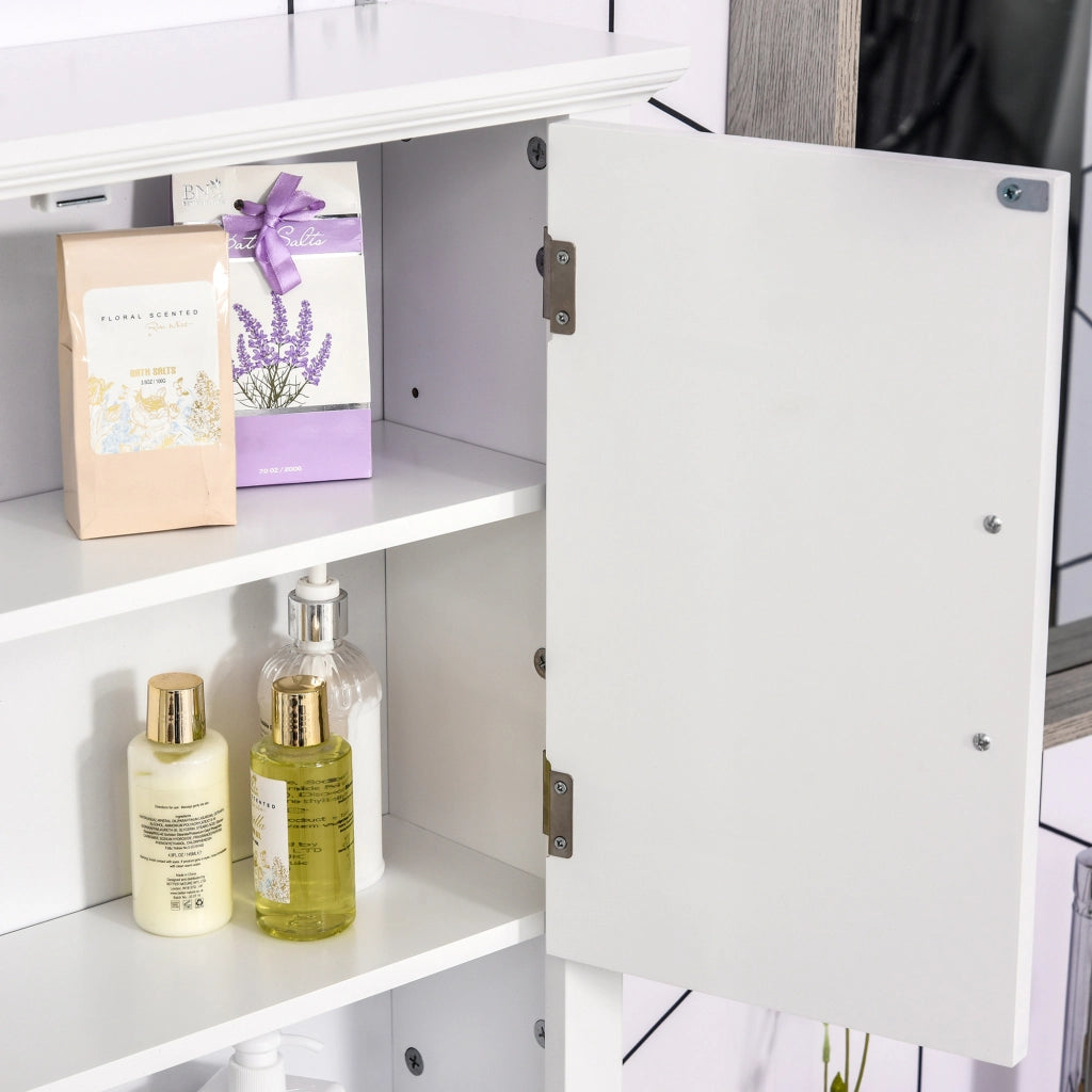 Armadietto da Bagno Pensile ¨C zephmum ¨C Bianco 60x20x58 cm