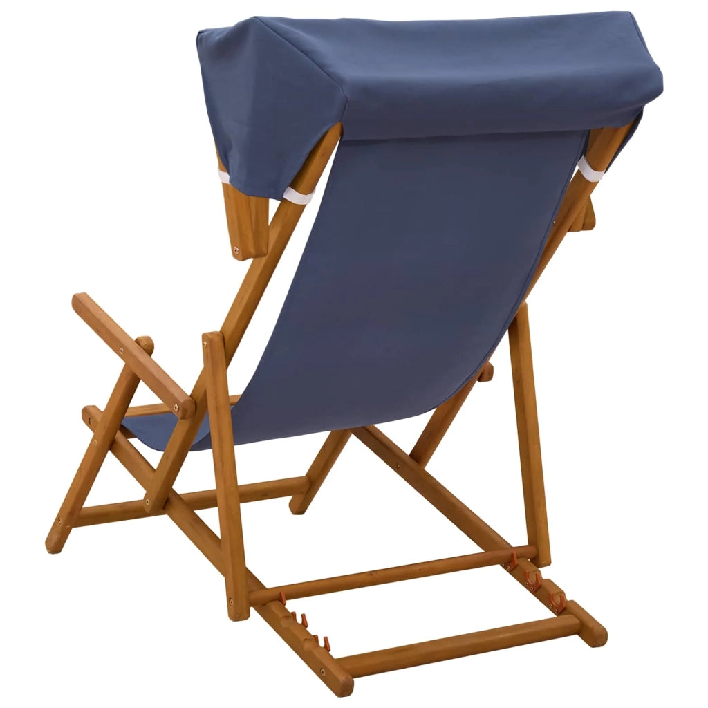 Lettino 2 pcs 3 Posizione Legno di Eucalipto Massello Blu 3407808