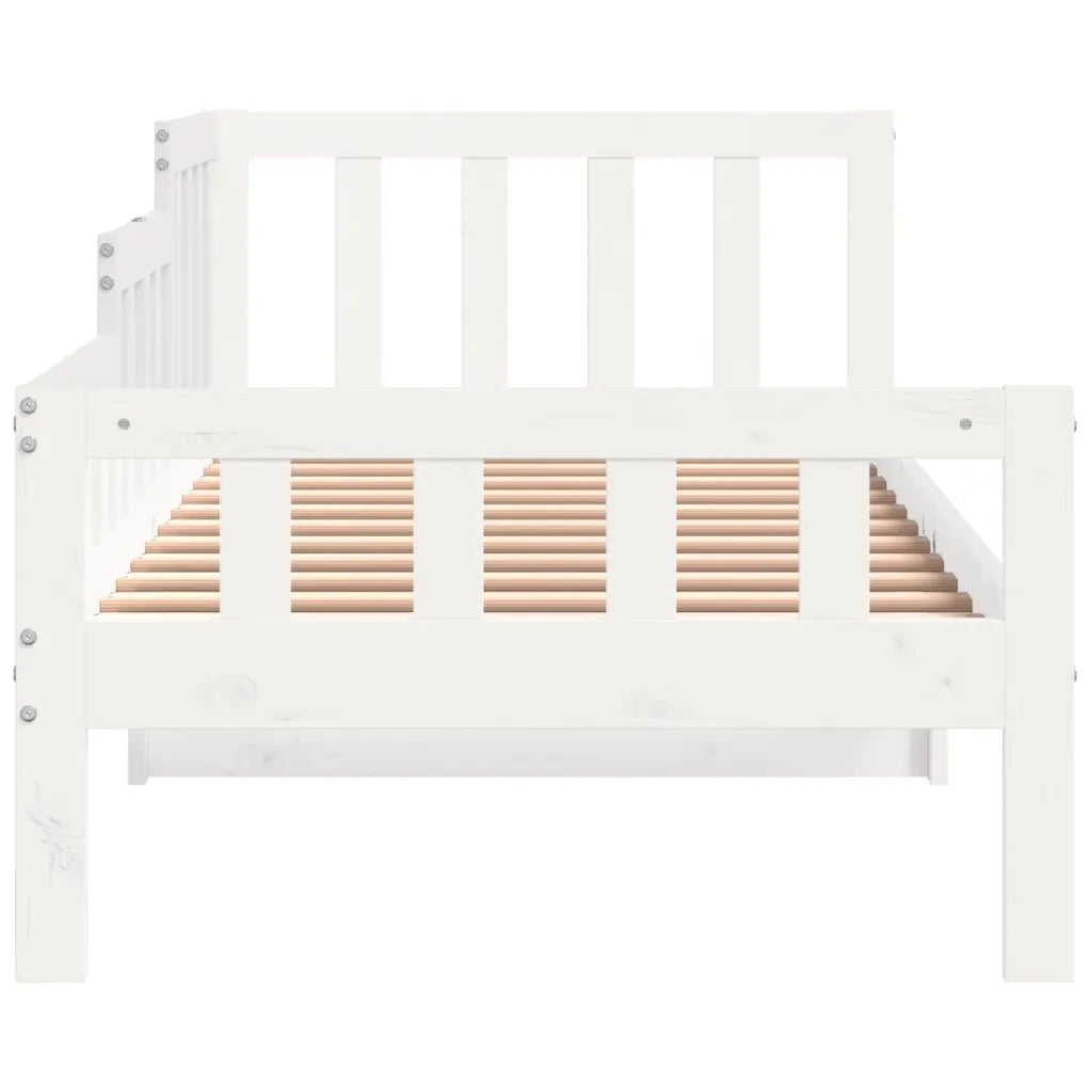Dormeuse senza Materasso-Divano Letto-Struttura Letto Bianca 90x200 cm Legno Massello Pino 961315