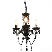 Lampadario con Perline Nero Tondo 3 E14 cod mxl 72757