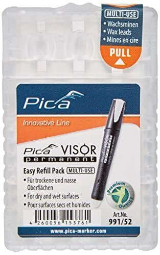 Pica 991-52 VISOR Permanent Mine di Ricambio Set 4 Pezzi 10 mm colore Bianco