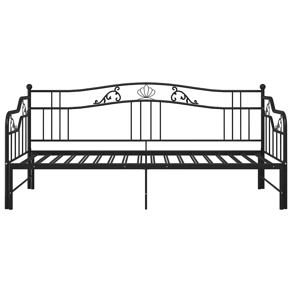 Telaio Divano Letto Estraibile Nero in Metallo 90x200 cm 324764