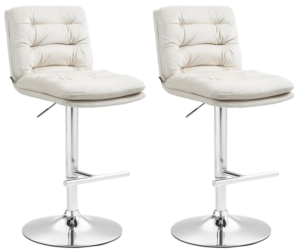 2er Set Barhocker Damar Samt chrom