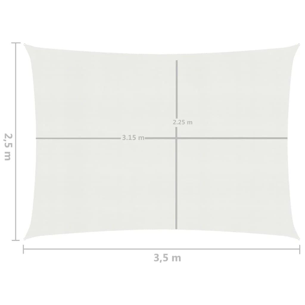 Vela ombreggiante/ombrellone 160 g/m² bianco 2,5 x 3,5 m HDPE 02_0009000