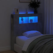 Testiera LED-Testata con LED-Testiera Decorativa Grigio Cemento 100x18,5x103,5 cm Legno Multistrato