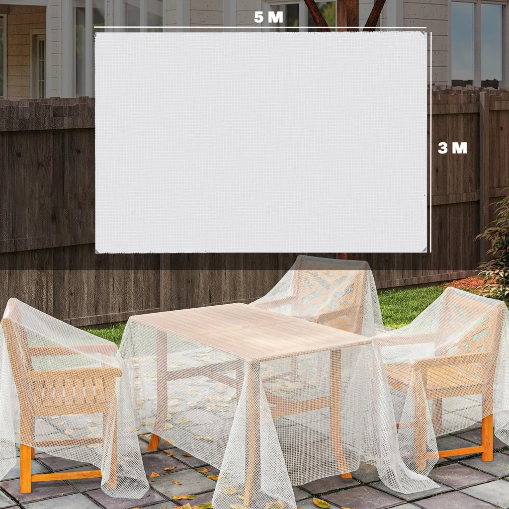 Telo Impermeabile 3x5 m Robusto in PE 140GSM Resistente agli Strappi Bianco