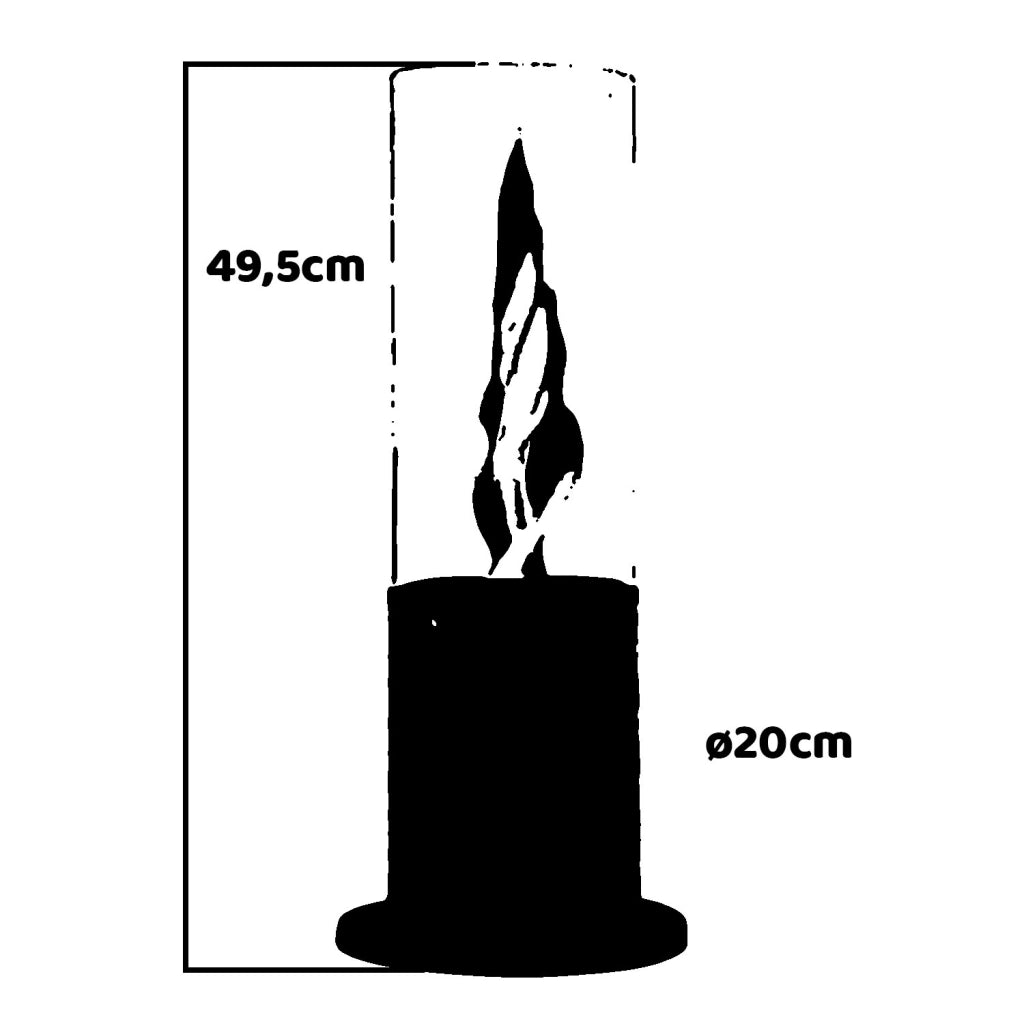 Tolosa - Camino a bioetanolo da tavolo per interni ed esterni ø20 x H49,5 cm, colore nero oro