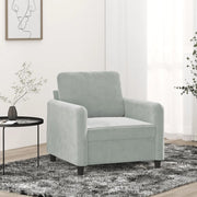 Poltrona-Divano Sedia Grigio Chiaro 60 cm Velluto 441741