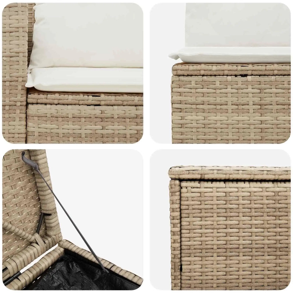 Set di divani 5 pz Beige e Bianco Crema 3447884