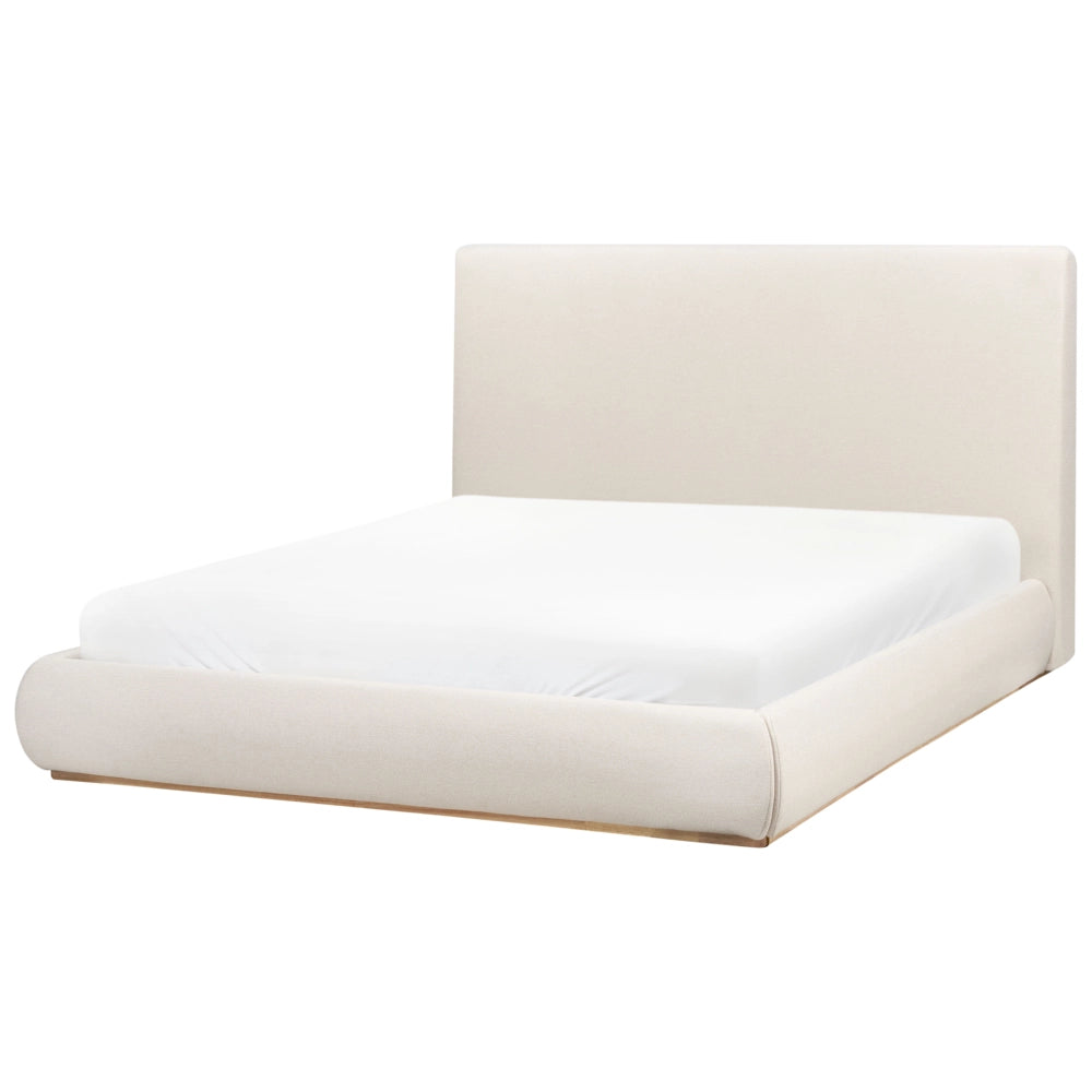 Letto ottomano Beige Chiaro Poliestere 160 x 200 cm contenitore e testiera Camera da letto Mobili Elegante