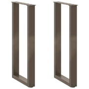 Set di 2 gambe per tavolo consolle a forma di U 38 x 72 cm con piedini regolabili design moderno acciaio naturale 02_0057415