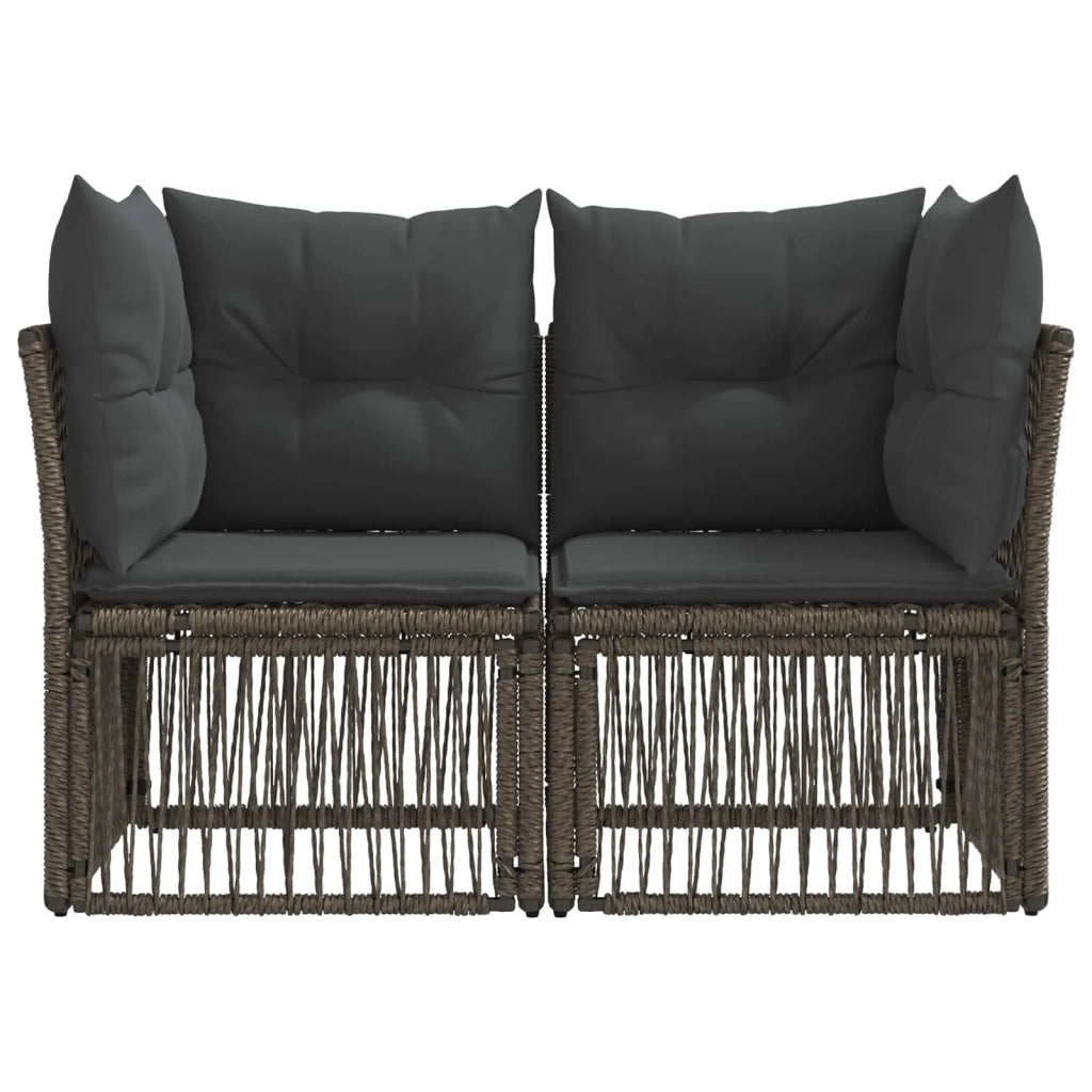 Divano da giardino 2-Numero di posti Grigio polyrattan 42026696