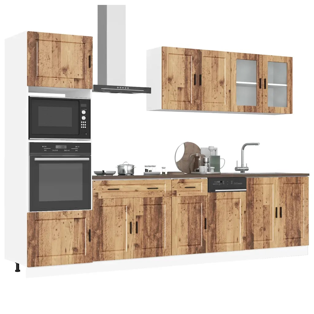 vidaXL Set Mobili da Cucina 7 pz Porto Legno Vecchio in Truciolato